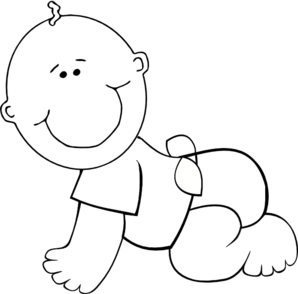 Crawling Baby Boy Outline clip art - vector clip art online ...