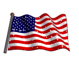Waving US Flags, Fireworks, Patriotic Clipart