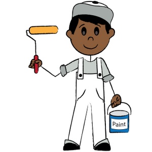 Painter Clipart Image - Stick Figure Male Painter Holding a Can of ...