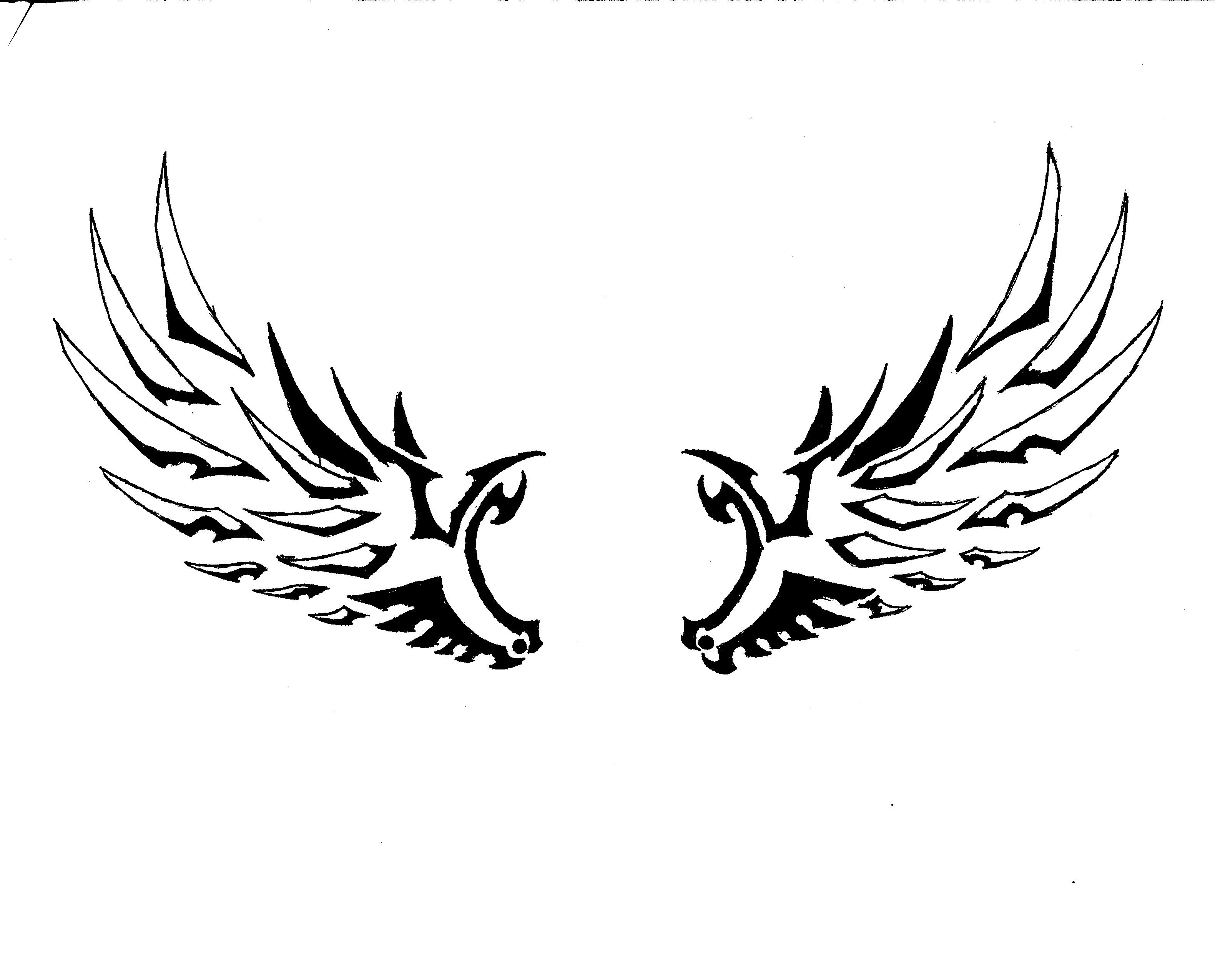 Simple Angel Wings Tattoo