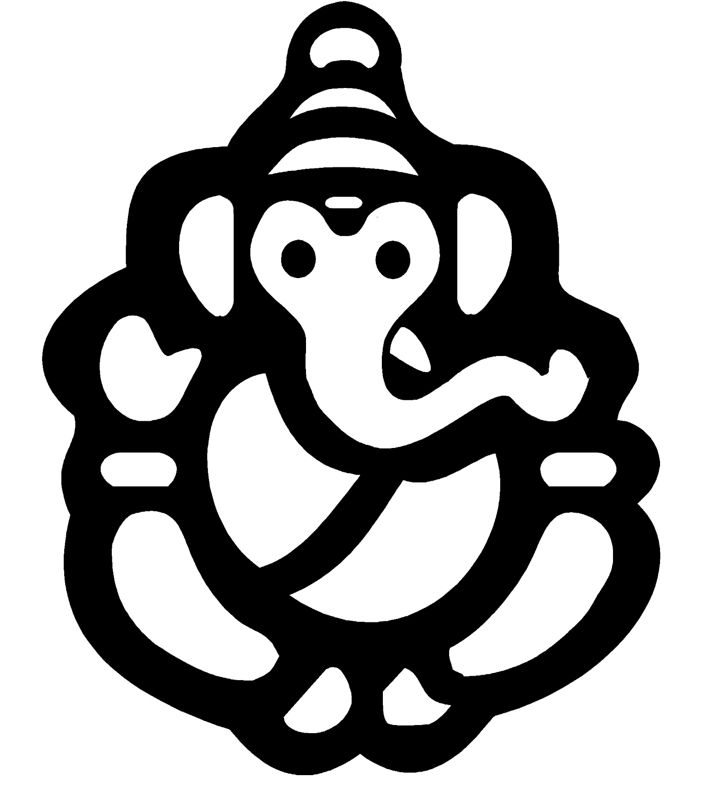 Pin Ganesh Clip Art Black Outline Drawing White Hands Line God ...