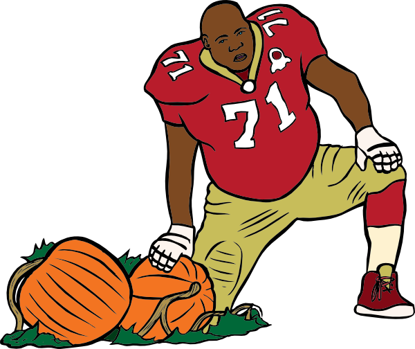 Football Player With Pumpkin clip art - vector clip art online ...
