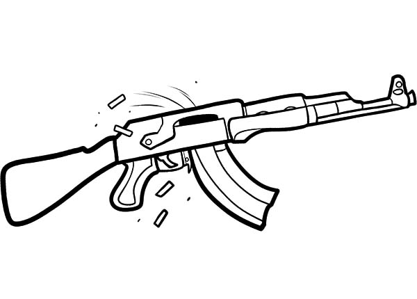 Gun coloring pages ak 47 - ColoringStar