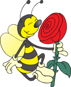 Bee Smelling Flower Clip Art - vector clip art online ...