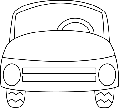Car front black and white clipart - ClipartFox