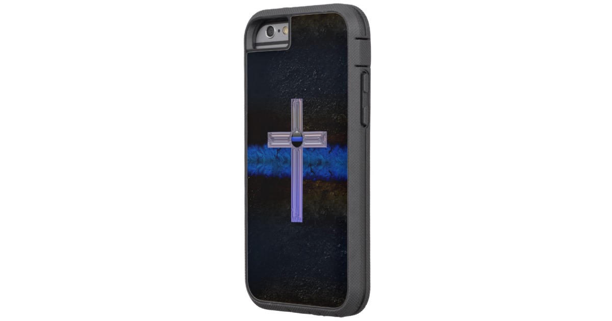 iPhone 6 Case Police Thin Blue Line Cross | Zazzle
