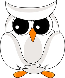 Owl Clipart Image - White cartoon owl