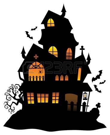 Haunted house silhouette clip art