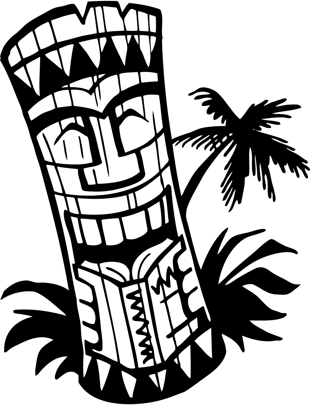 Hawaiian Tiki Clip Art Borders - Free Clipart Images