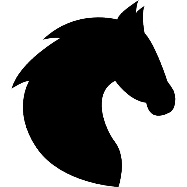 Horse head with hair outline Icons | Free Download