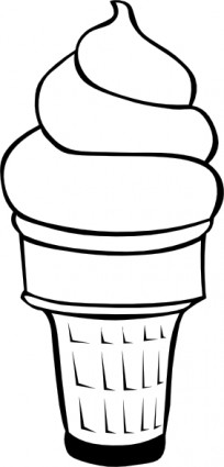 Soft Serve Ice Cream Cone (b And W) clip art Vector clip art ...