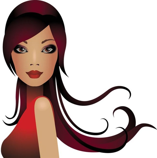 clipart girl with long hair - photo #26
