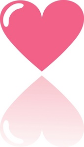 Heart Clipart Image - Plain Pink Heart Graphic with Drop Shadow