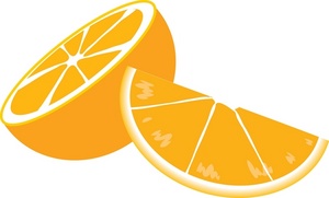 Oranges Clipart Image - Clip art illustration of half of an orange ...