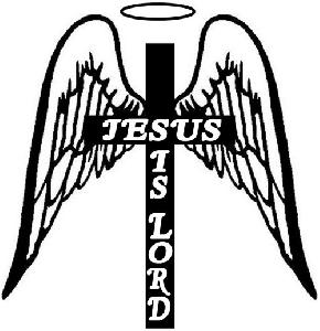 Jesus Is Lord Angel Wings Cross Halo Christian Car or Truck Window ...