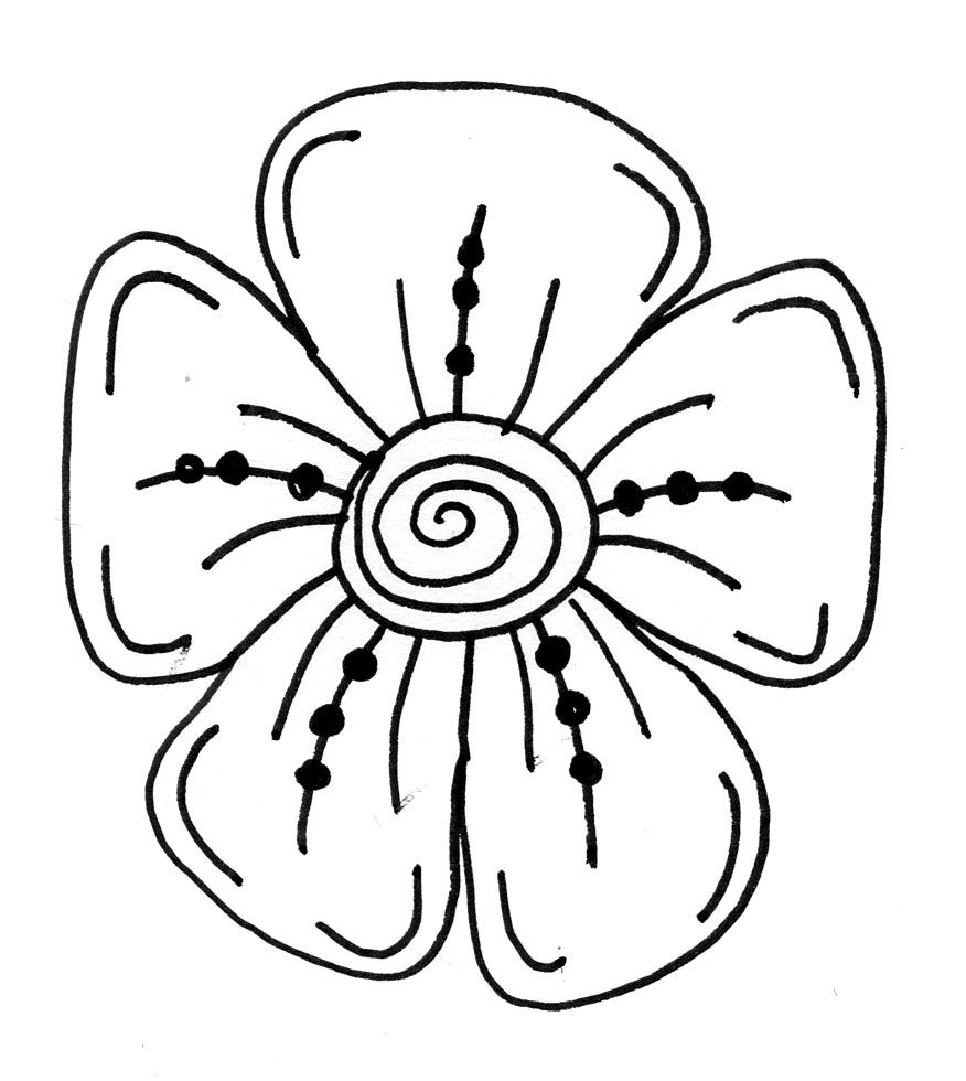 Images Of Line Drawing Of Flowers - ClipArt Best