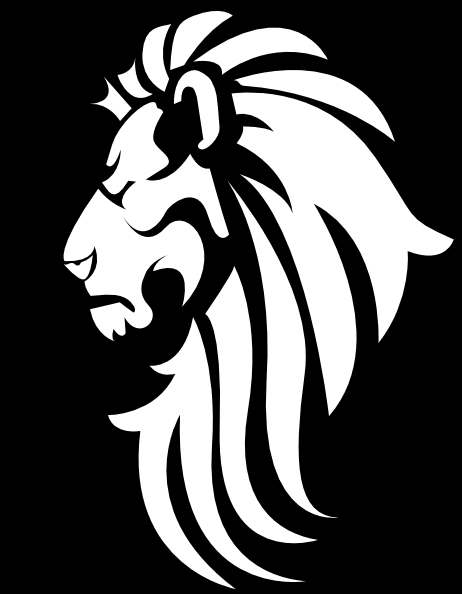 Black And White Lion Head Clip Art Vector Online Royalty - Quoteko.
