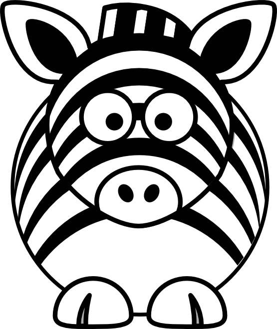 Clip Art: zebra black white line studiofibonacci ...