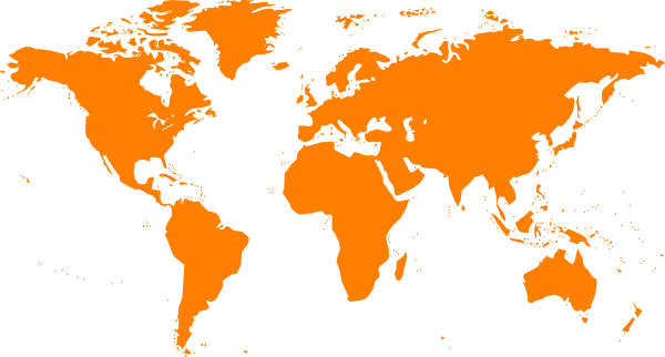 World Map - Orange clip art - vector clip art online, royalty free ...