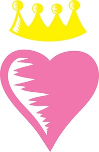 Lover Clipart Image - King of love heart with a crown