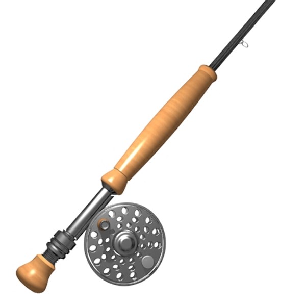 fly fishing rod reel 3d max