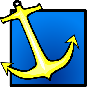 Yellow Anchor Blue Background clip art - vector clip art online ...