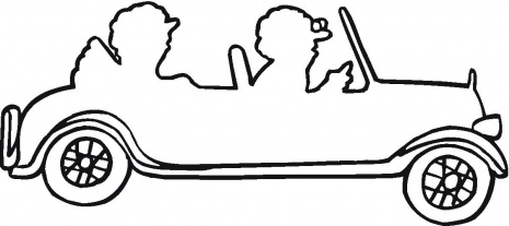 Couple in a Car Outline coloring page | Super Coloring
