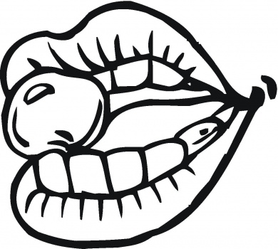 Cherry In The Mouth coloring page | Super Coloring