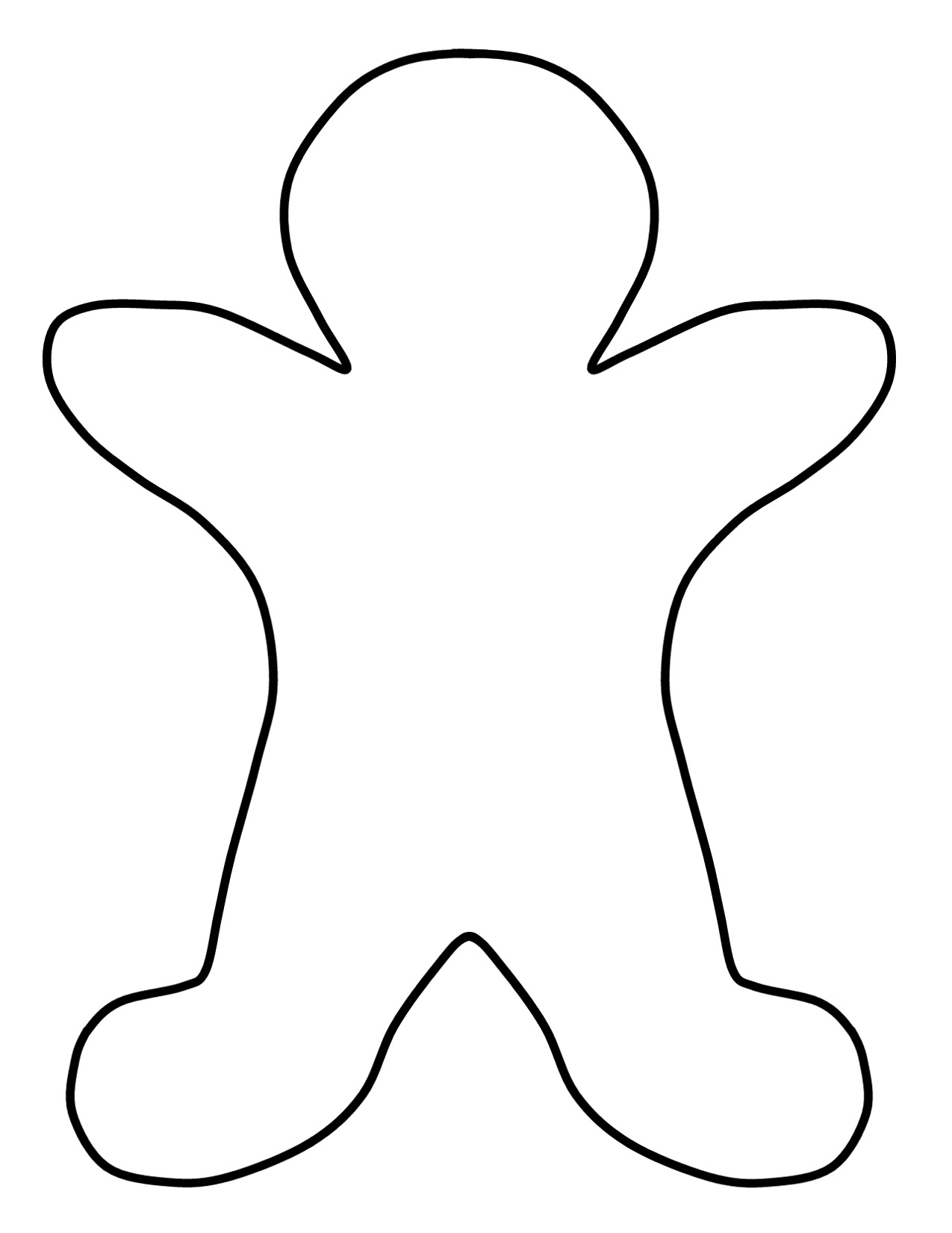 Gingerbread Man Outline Clip Art | Mewarnai