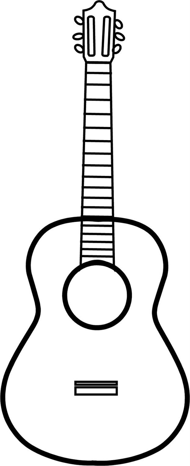 Guitar Line Drawing Clipart - Free to use Clip Art Resource