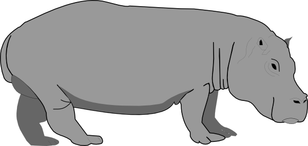 Hippo Clipart Black And White - Free Clipart Images
