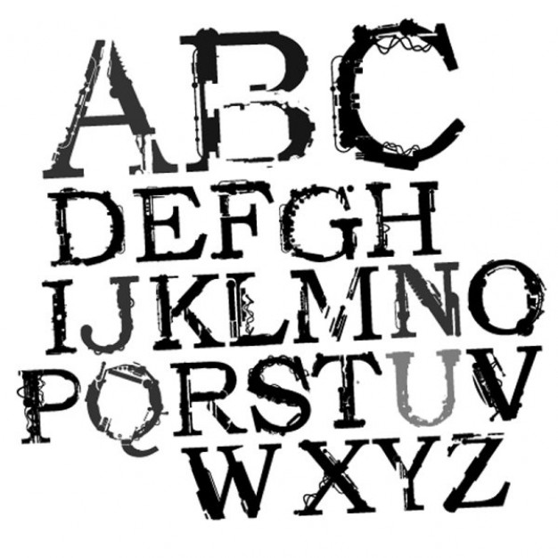 Think black alphabet font vector | Download free Vector