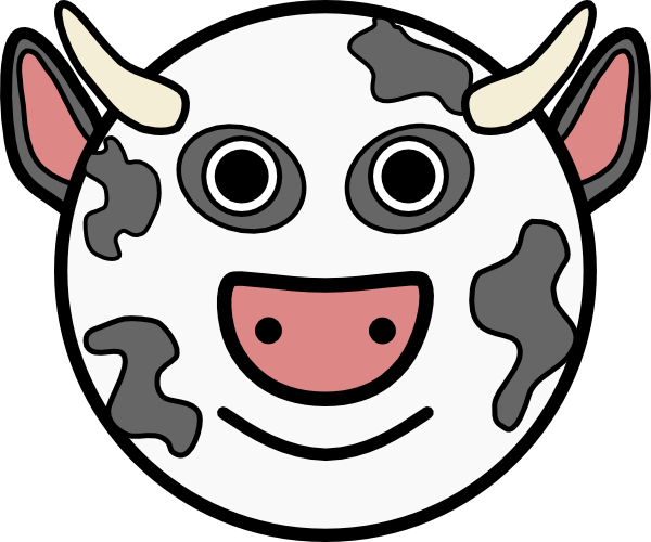 Circle Cow Head Clip Art - vector clip art online ...