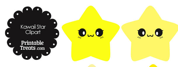 Kawaii Star Clipart in Shades of Yellow — Printable Treats.com