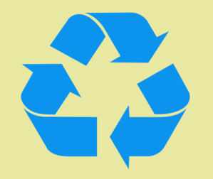 Recycle Symbol Blue On Tan Clip Art - vector clip art ...