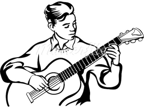 People Playing Guitar Clipart