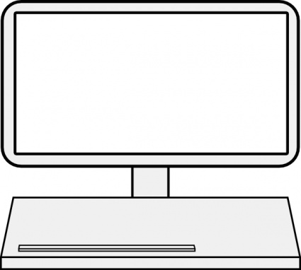 Computer monitor and keyboard clipart