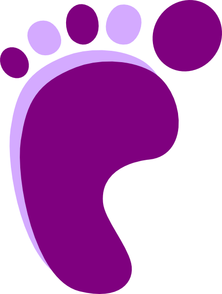Newborn Footprint Purple Clipart