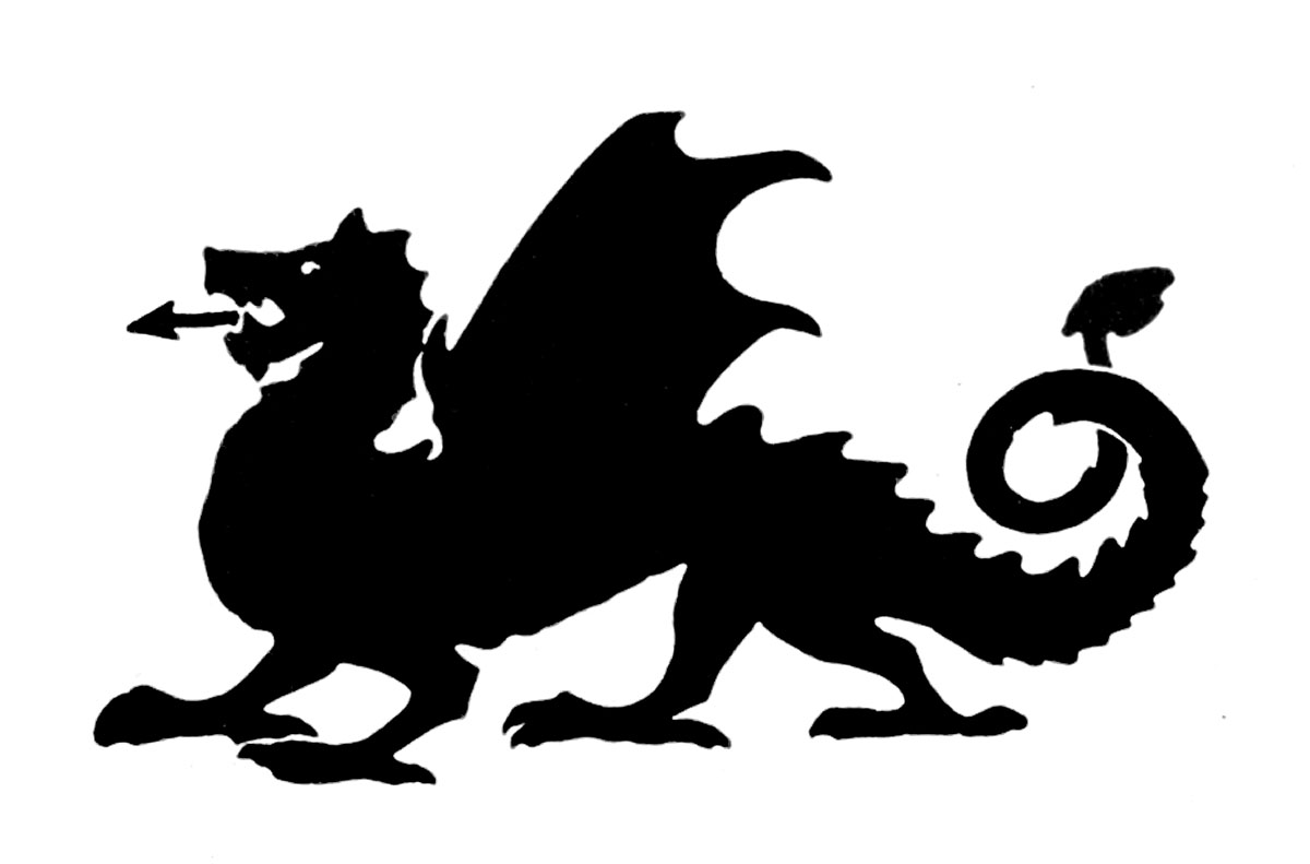 European dragon vector silhouette clipart