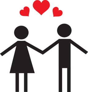 Couple Clipart Image - A male and female figure in love and ...