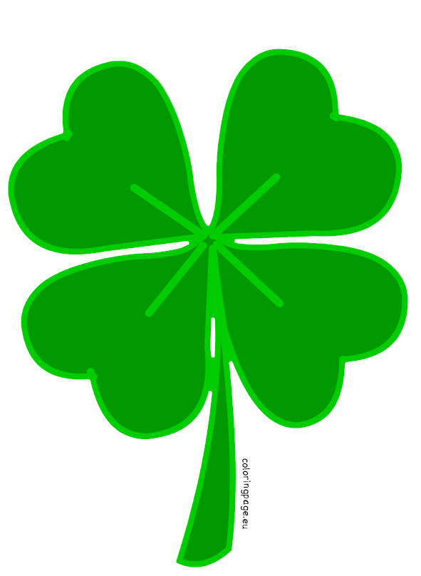 Green Four Leaf Clover | Coloring Page