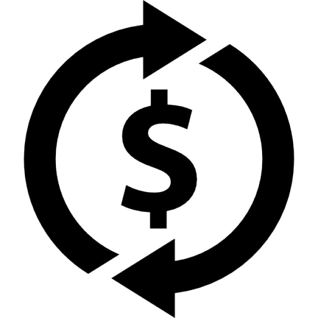 Dollar sign with rotating arrows Icons | Free Download