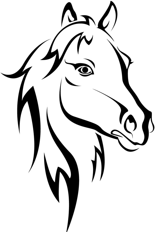 horse head clip art black and white - photo #2