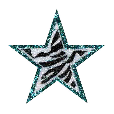 Glitter Star Stickers | Columbia Blue with Black Outline for Dance ...