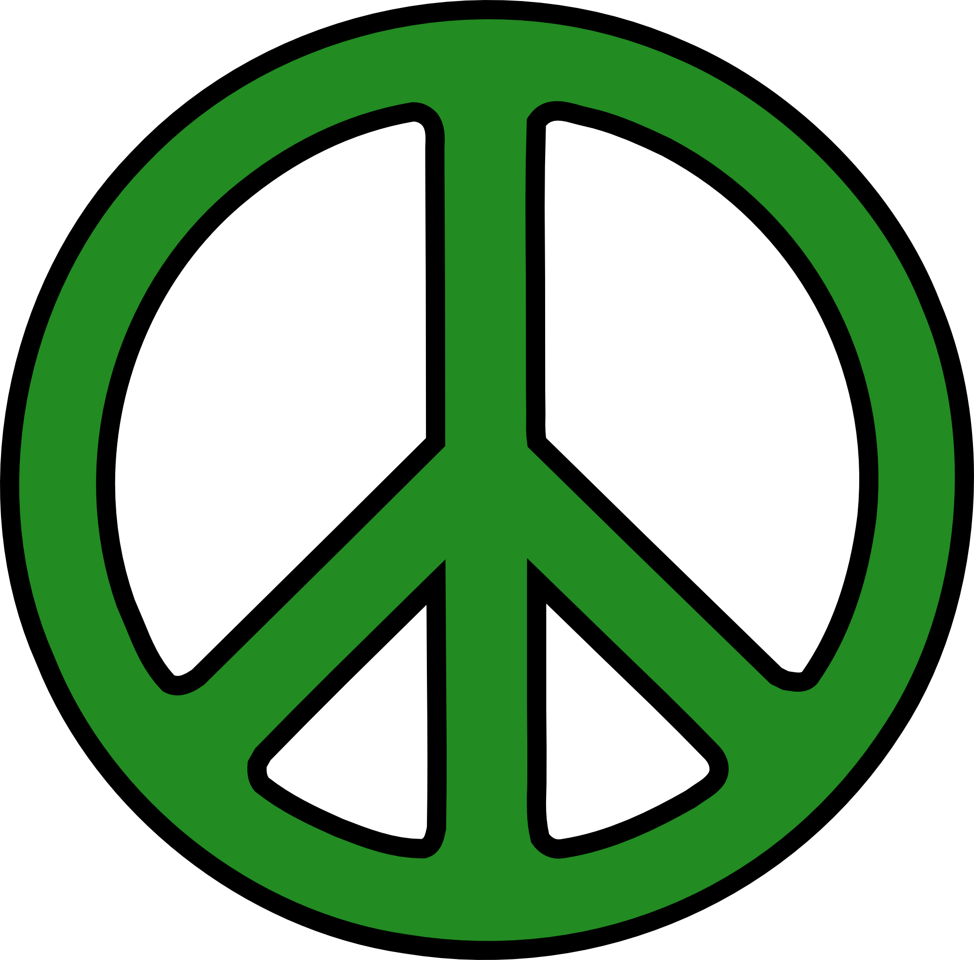 Peace Sign 3 Forest Green Christmas Xmas Peace on Earth Peace ...