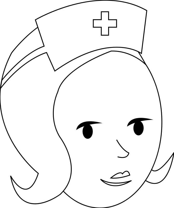 Clipart - Nurse Line Art