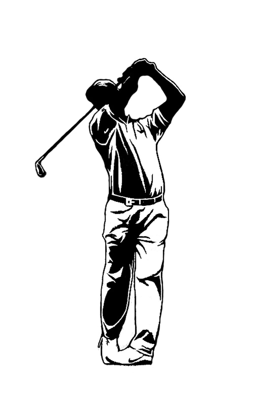 Chinese Paper Cut Art - Chinese Paper Cutting - Golfer by Rock Xu Yi