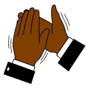 Black Hand Clapping clip art - vector clip art online, royalty ...