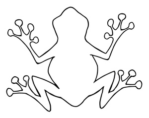 Frog Clipart Image - Drawing of the Outline of a Frog or Toad As ...