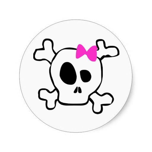 Girly skull stickers from Zazzle.